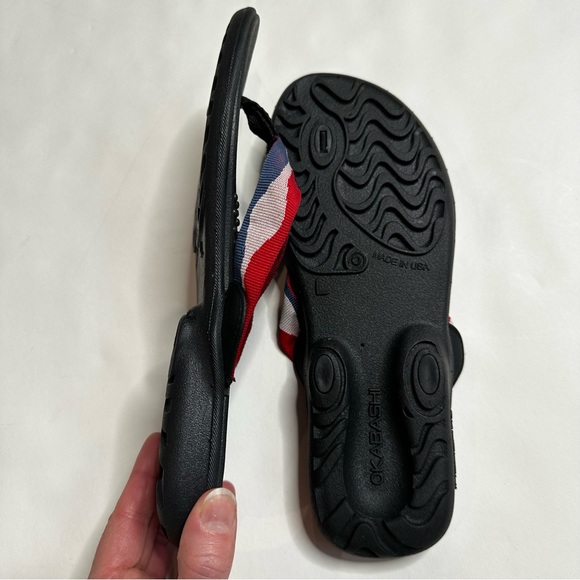 Okabashi Indigo Ocean flip flops Red / White & Blue size L - Picture 6 of 6